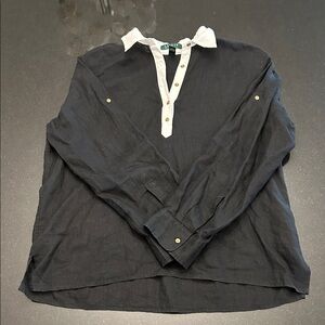 Men's Black Shirt with White Accents